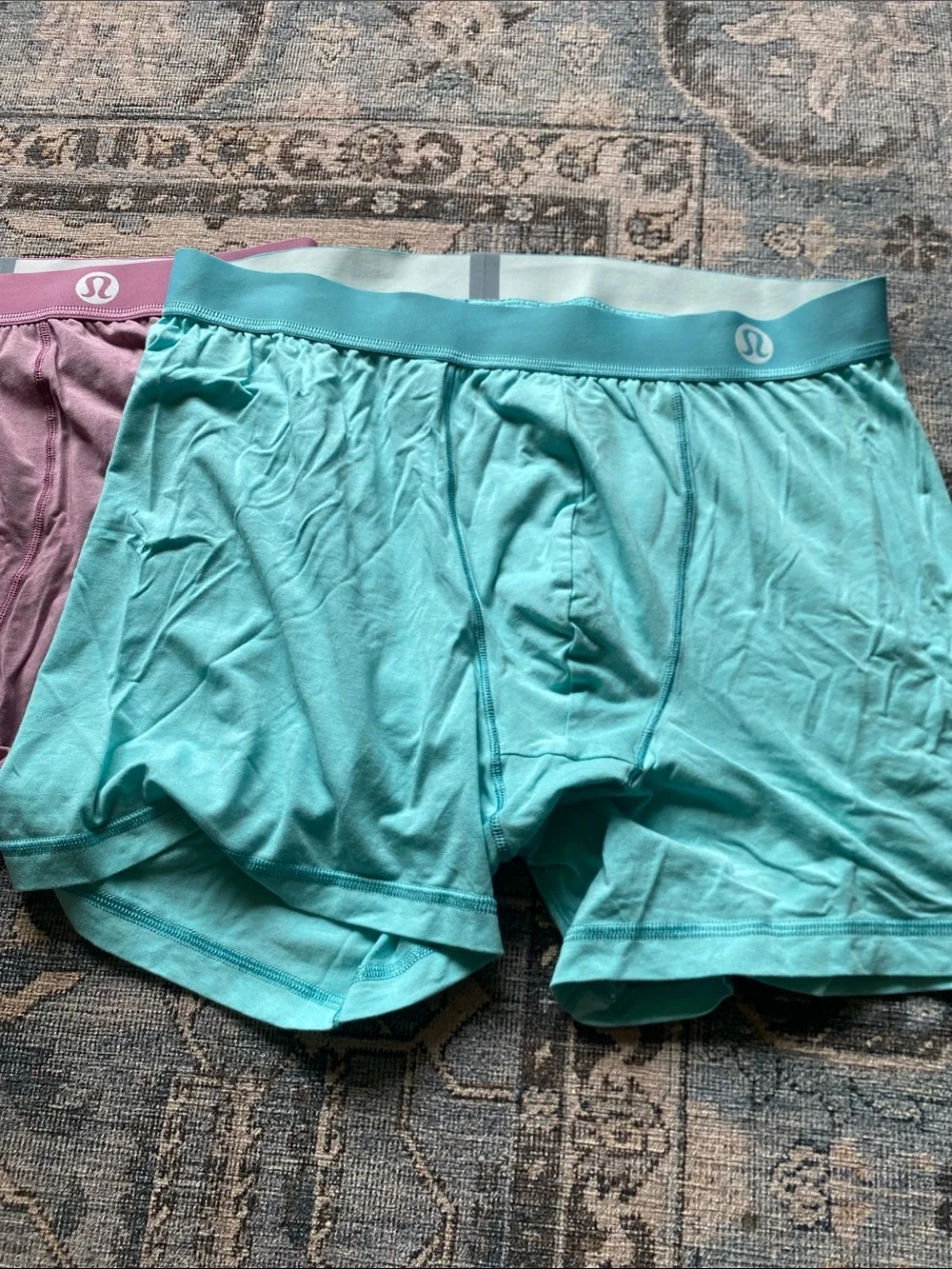 lululemon athletica Men's Boxer Briefs in Mauve Pink and Teal